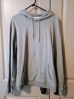 ZYIA Light Grey Embossed Logo Hooded Sweatshirt